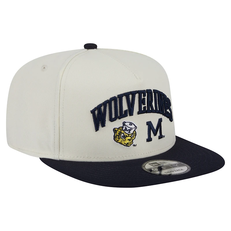 Men's New Era White Michigan Wolverines Collegiate 9FIFTY A-Frame Snapback Hat