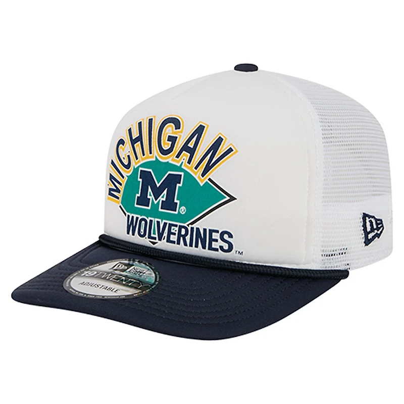 Casquette de golf ajustable blanche New Era Michigan Wolverines Diamond 19TWENTY pour homme
