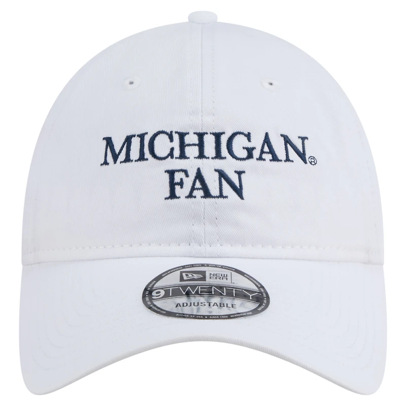 Casquette ajustable 9TWENTY blanche New Era pour homme, fan des Wolverines du Michigan