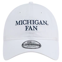 Casquette ajustable 9TWENTY blanche New Era pour homme, fan des Wolverines du Michigan