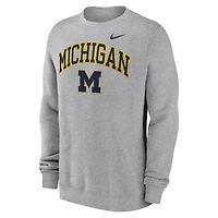 Men's Nike Gray Michigan Wolverines Arch Pullover Sweatshirt
