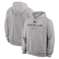 Men's Nike Gray Michigan Wolverines Premium Performance Raglan Dri-FIT Hoodie