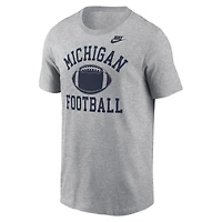 Men's Nike Heather Gray Michigan Wolverines Legacy Football Icon T-Shirt