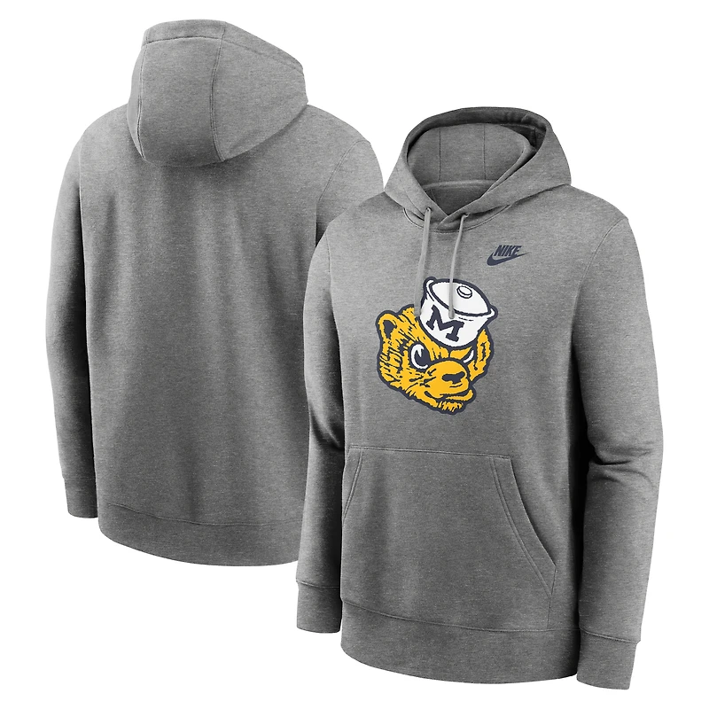 Sweat à capuche en polaire Nike Michigan Wolverines Legacy Logo Club bleu marine pour homme