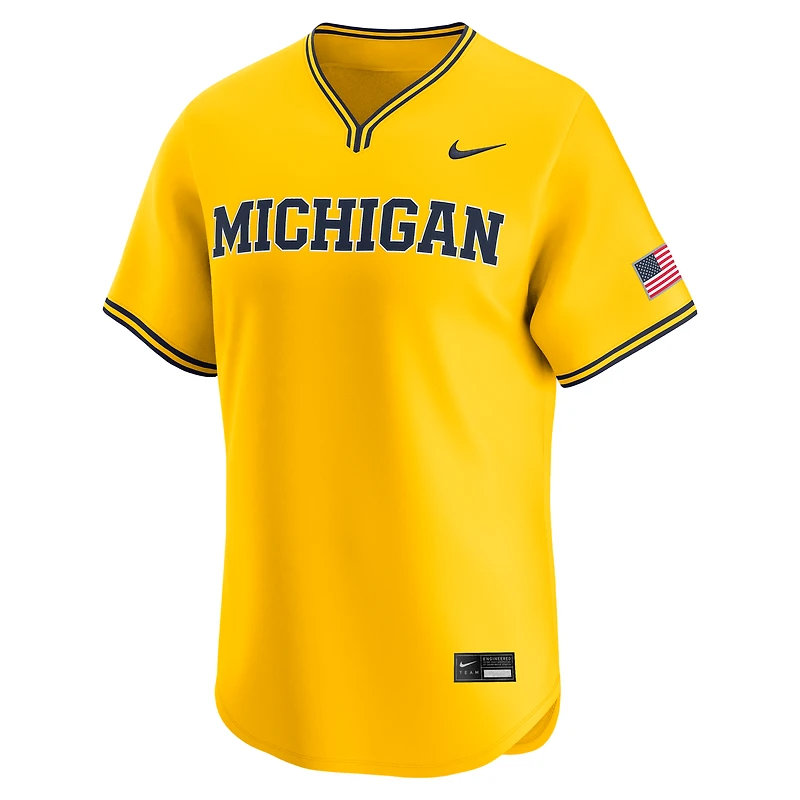 Men's Nike Maize Michigan Wolverines Alternate Limited Baseball Jersey