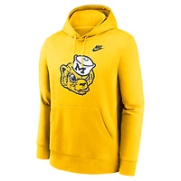 Sweat à capuche en polaire blanc Nike Michigan Wolverines Legacy Logo Club pour homme