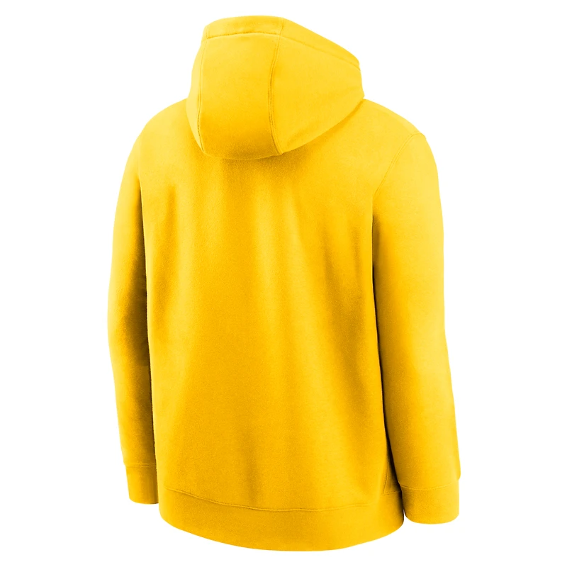 Men's Nike White Michigan Wolverines Legacy Logo Club Fleece Pullover Hoodie