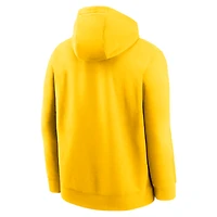 Men's Nike White Michigan Wolverines Legacy Logo Club Fleece Pullover Hoodie