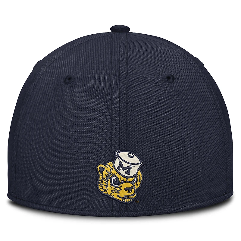 Men's Nike  Natural/Navy Michigan Wolverines Legacy Swooshflex Dri-FIT Hat