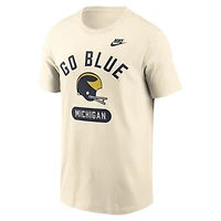 Men's Nike Natural Michigan Wolverines Legacy Arch Helmet T-Shirt