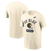 Men's Nike Natural Michigan Wolverines Legacy Arch Helmet T-Shirt