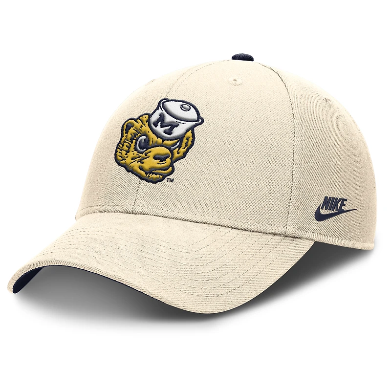 Casquette ajustable Nike Natural Michigan Wolverines Rise Legacy pour homme