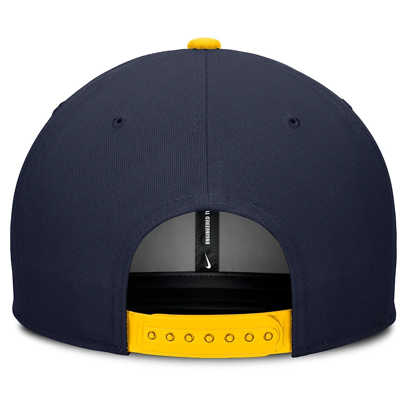 Casquette Nike Michigan Wolverines Pro Legacy Snapback bleu marine/crème pour homme