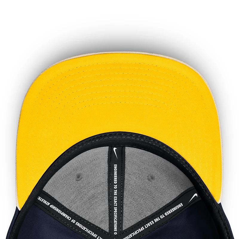 Casquette Nike Michigan Wolverines Pro Legacy Snapback bleu marine/crème pour homme