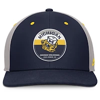 Casquette Nike Michigan Wolverines Prep Pro Performance Snapback bleu marine/gris pour homme