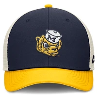 Casquette ajustable Nike Performance Rise pour homme, bleu marine/maïs, Michigan Wolverines