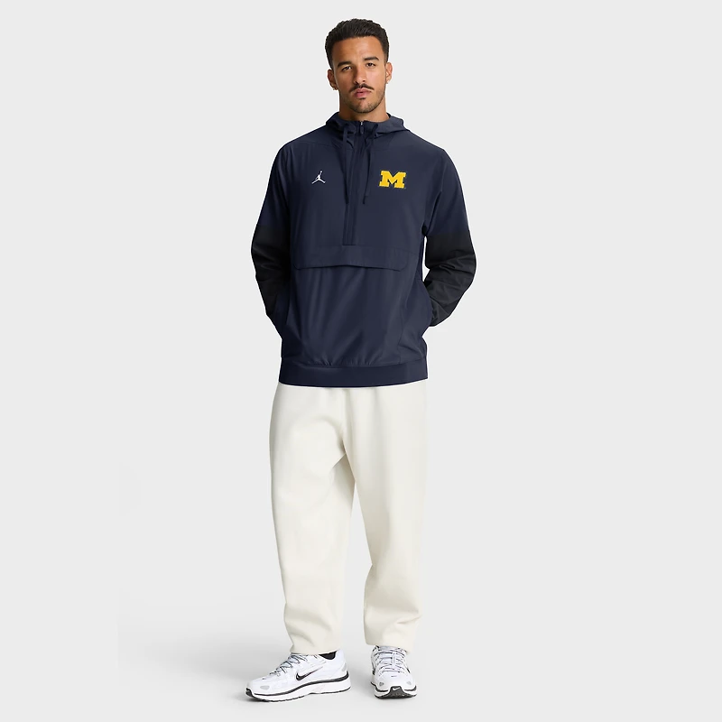 Men's Nike Navy Michigan Wolverines Anorak Half-Zip Hoodie Jacket