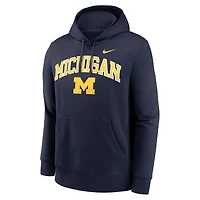 Men's Nike Navy Michigan Wolverines Club Fleece Arch Pullover Hoodie