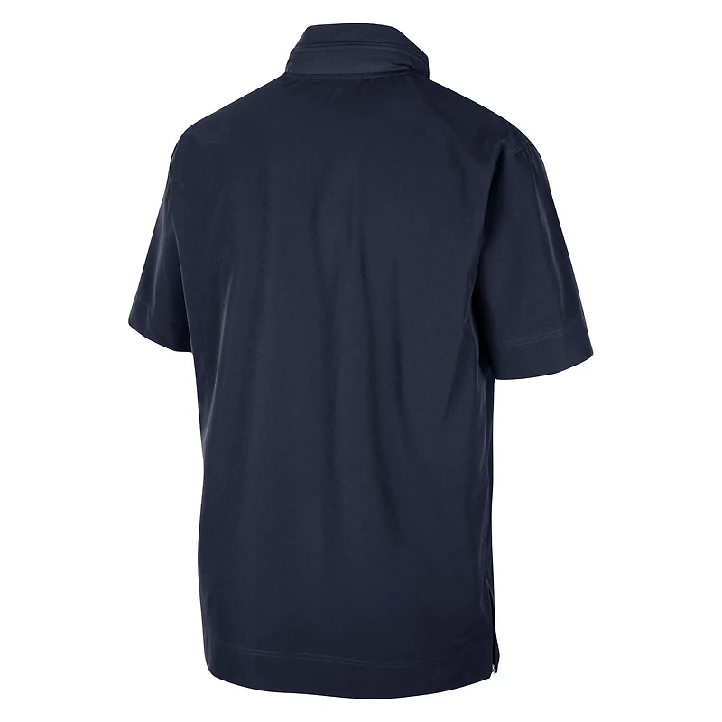 Veste à manches courtes et demi-zip Nike pour homme, bleu marine, Michigan Wolverines Coaches