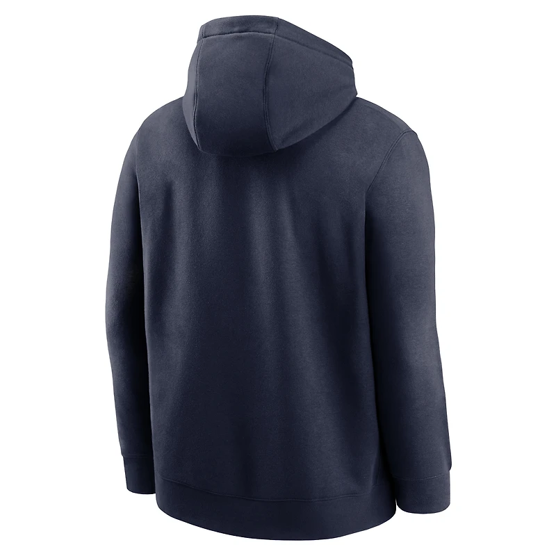 Sweat à capuche Nike Michigan Wolverines Legacy Foundational Two-Hit Club Performance bleu marine pour homme