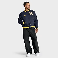 Men's Nike Navy Michigan Wolverines Legacy Full-Snap Bomber Jacket