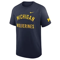 T-shirt Nike bleu marine Michigan Wolverines Performance Ready Raglan Dri-FIT pour homme