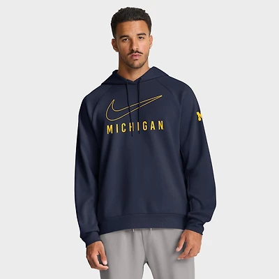 Sweat à capuche Nike Michigan Wolverines Premium Raglan Dri-FIT bleu marine pour homme