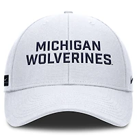 Men's Nike White Michigan Wolverines 2025 Sideline Rise Practice Adjustable Hat