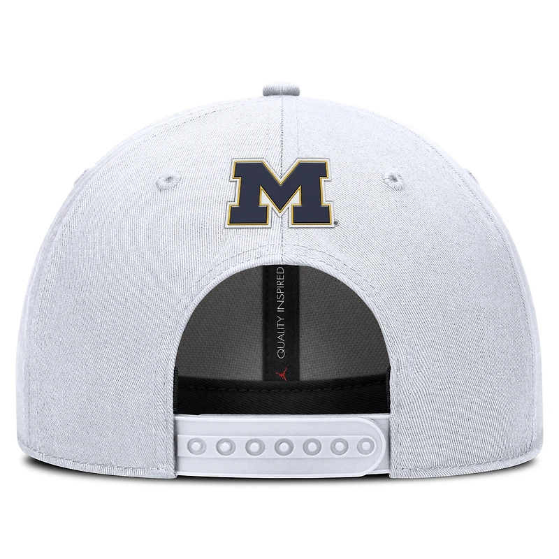 Men's Nike White Michigan Wolverines 2025 Sideline Rise Practice Adjustable Hat