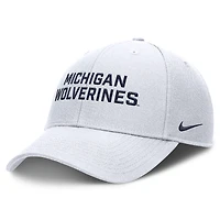 Men's Nike White Michigan Wolverines 2025 Sideline Rise Practice Adjustable Hat