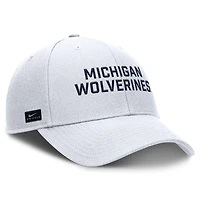 Men's Nike  White Michigan Wolverines Rise Practice Adjustable Hat