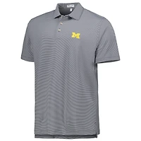 Men's Peter Millar Navy Michigan Wolverines Jubilee Striped Performance Jersey Polo