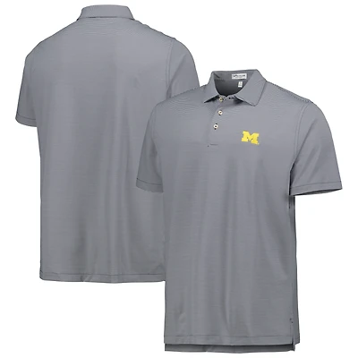 Polo en jersey rayé Performance Peter Millar Michigan Wolverines Jubilee pour homme