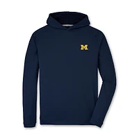 Men's Peter Millar  Navy Michigan Wolverines Pine Performance Hoodie