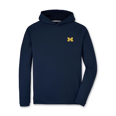 Men's Peter Millar Navy Michigan Wolverines Pine Performance Hoodie
