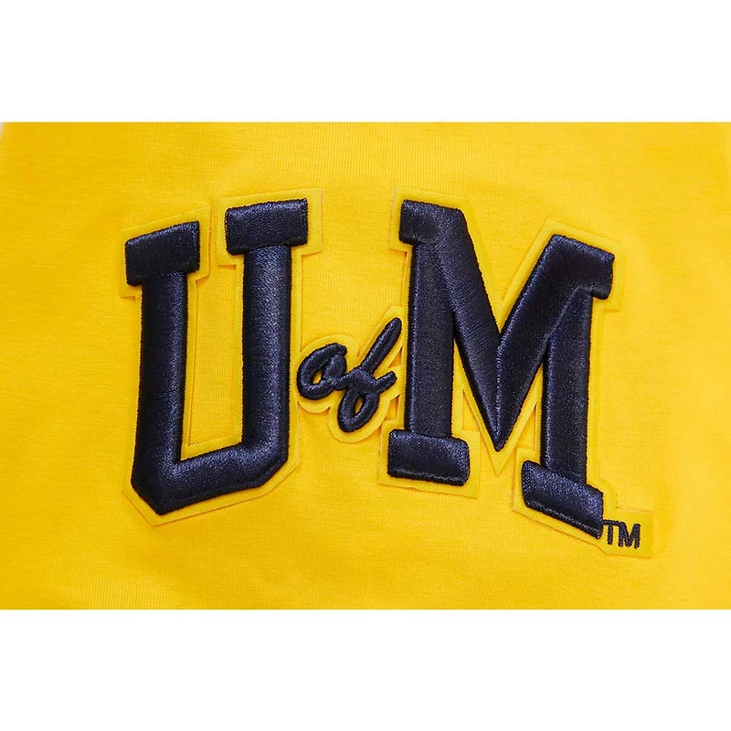 T-shirt classique à logo empilé Pro Standard Maize Michigan Wolverines pour hommes