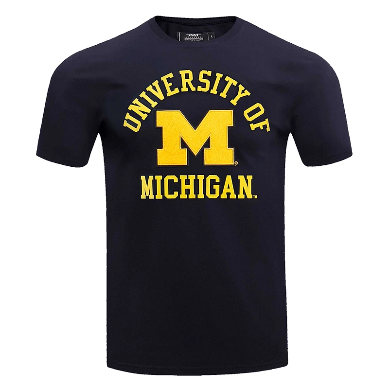 Men's Pro Standard Navy Michigan Wolverines Classic Stacked Logo T-Shirt