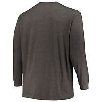 T-shirt à manches longues avec motif Heather Charcoal Michigan Wolverines Big & Tall pour hommes