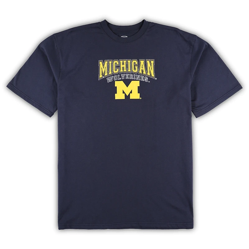 Ensemble de 2 t-shirts et pantalons en flanelle Profile pour hommes, bleu marine/maïs, Michigan Wolverines Big & Tall