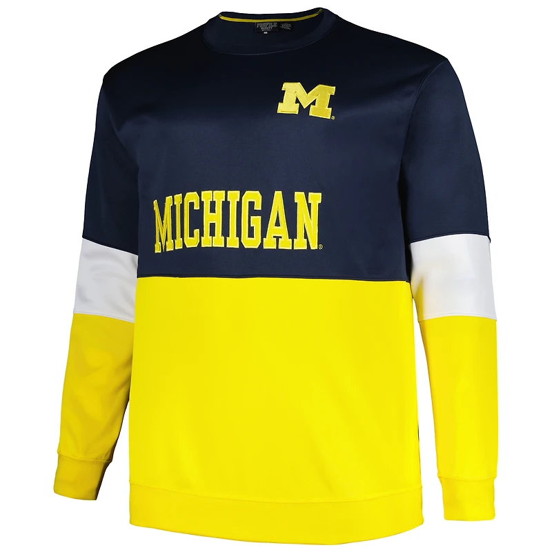 Sweat-shirt en polaire Profile Navy Michigan Wolverines Big & Tall pour hommes