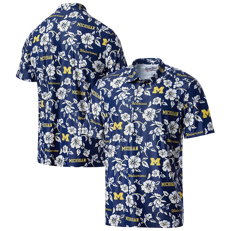 Polo Performance Reyn Spooner bleu marine pour homme des Wolverines du Michigan