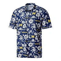 Polo Performance Reyn Spooner bleu marine pour homme des Wolverines du Michigan