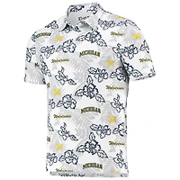 Men's Reyn Spooner White Michigan Wolverines Performance Polo