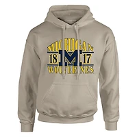 Men's  Tan Michigan Wolverines Upper Arch Letters Pullover Hoodie