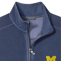Haut Tommy Bahama bleu Michigan Wolverines Montego Bay à fermeture éclair quart de tour pour homme
