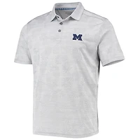 Men's Tommy Bahama Gray Michigan Wolverines Pineapple Palm Coast IslandZone Polo