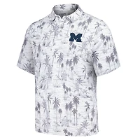 Men's Tommy Bahama Gray Michigan Wolverines Sport Cabana Shores IslandZone Tri-Blend Polo