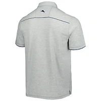 Men's Tommy Bahama Heathered Gray Michigan Wolverines IslandZone Tailgater Polo