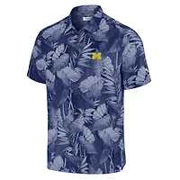 Men's Tommy Bahama Navy Michigan Wolverines Big & Tall Coast Nuevo Fronds IslandZone Button-Up Shirt