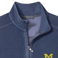 Veste Tommy Bahama bleu marine pour homme, Michigan Wolverines, demi-zippée Montego Bay
